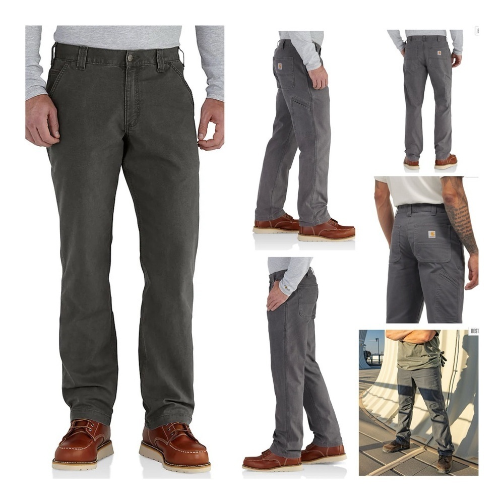 Carhartt Relaxed Fit Men’s Rugged Flex Rigby Dungaree Canvas Work Pant - Peat